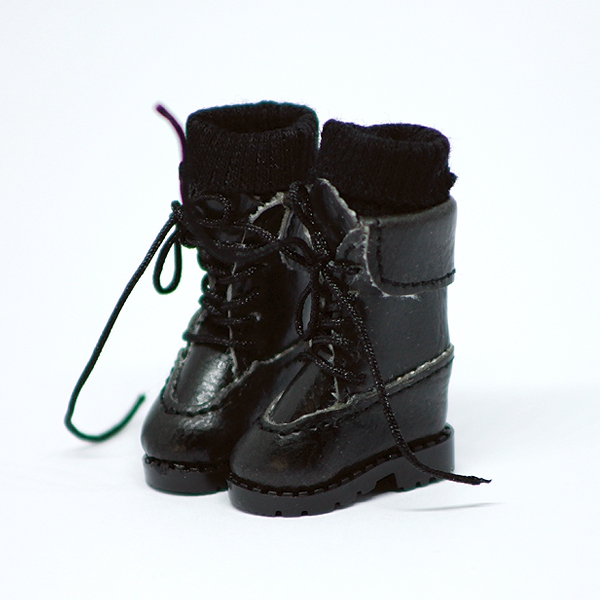 Schwarze Hohe Stiefel Mit Integrierten Socken Fur Puppen