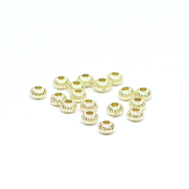 Perlen goldene gemusterte Kugeln 0,4 x 0,3 cm, 50 oder 100 Stck