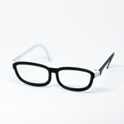 Glasses - Classic 2-colored White/Black fr Pullip